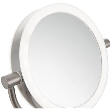 Sencor - Kozmetično ogledalo z LED osvetlitvijo LED/5W/230V iz nerjavečega jekla