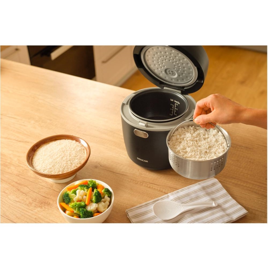 Sencor - Kuhalnik za riž 350W/230V 0,6 l črn