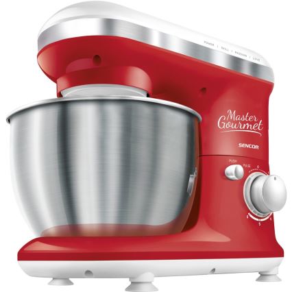 Sencor - Kuhinjski robot z inox posodo 600W/230V rdeča