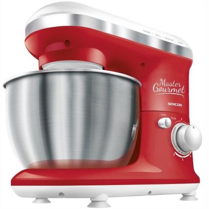 Sencor - Kuhinjski robot z inox posodo 600W/230V rdeča