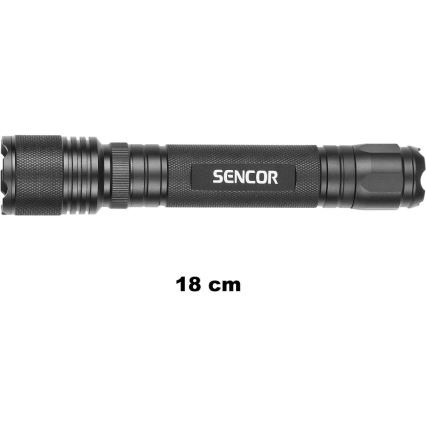 Sencor - LED Aluminijska svetilka LED/5W/6xAAA IP44 črna