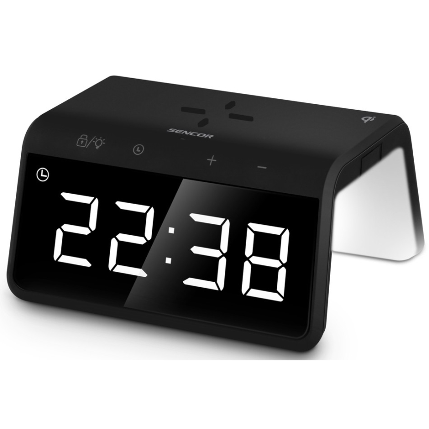 Sencor - LED RGB Budilka z brezžičnim polnilnikom 10W