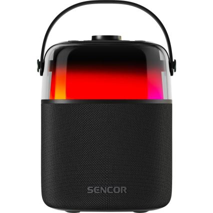 Sencor - LED RGB Zvočnik z brezžičnimi mikrofoni 35W 8000 mAh IPX5 črna