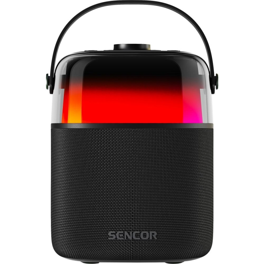 Sencor - LED RGB Zvočnik z brezžičnimi mikrofoni 35W 8000 mAh IPX5 črna