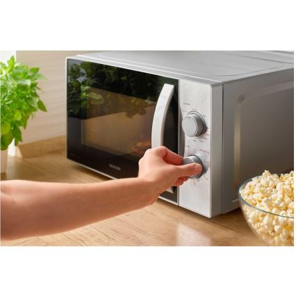 Sencor - Mikrovalovna pečica z funkcijo žara 700W/1000W/230V 20 l mat krom