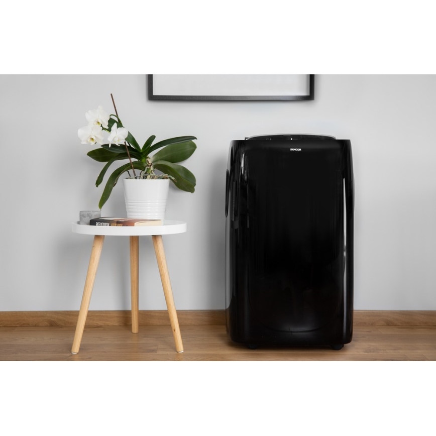 Sencor - Mobilna klimatska naprava z LED zaslonom 3v1 1000W/230V 9000 BTU črna + Daljinski upravljalnik