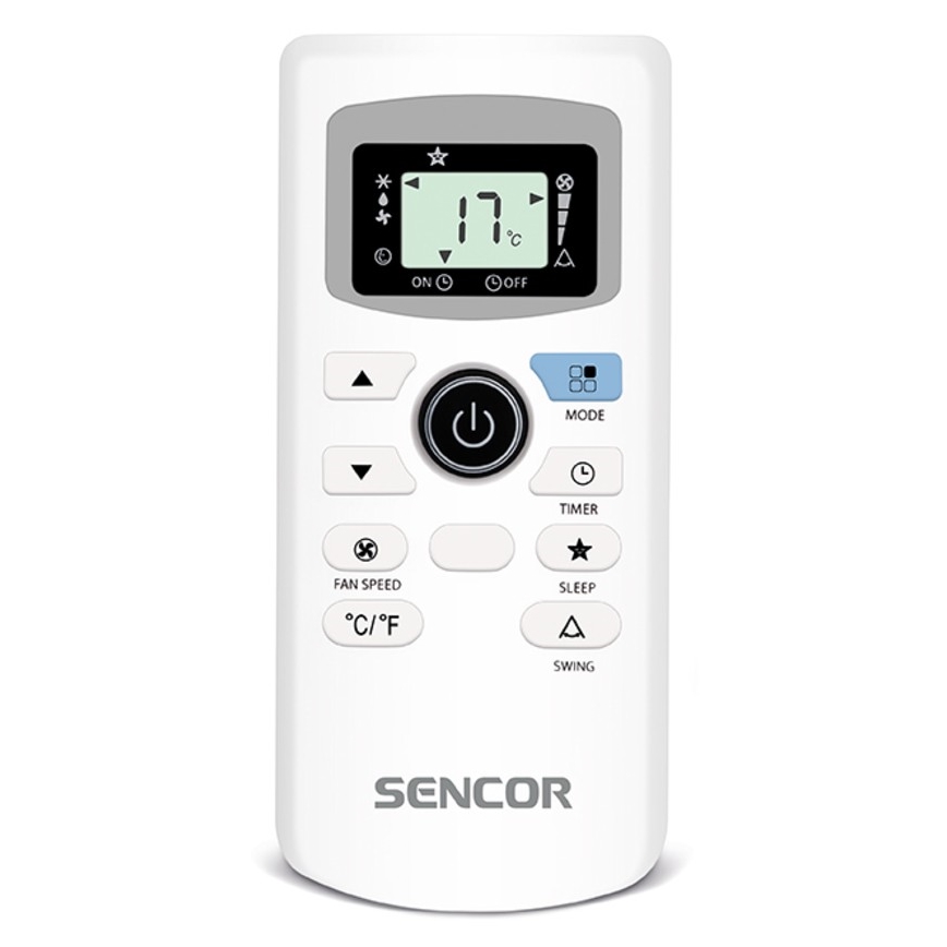Sencor - Mobilna klimatska naprava z LED zaslonom 3v1 1000W/230V 9000 BTU črna + Daljinski upravljalnik