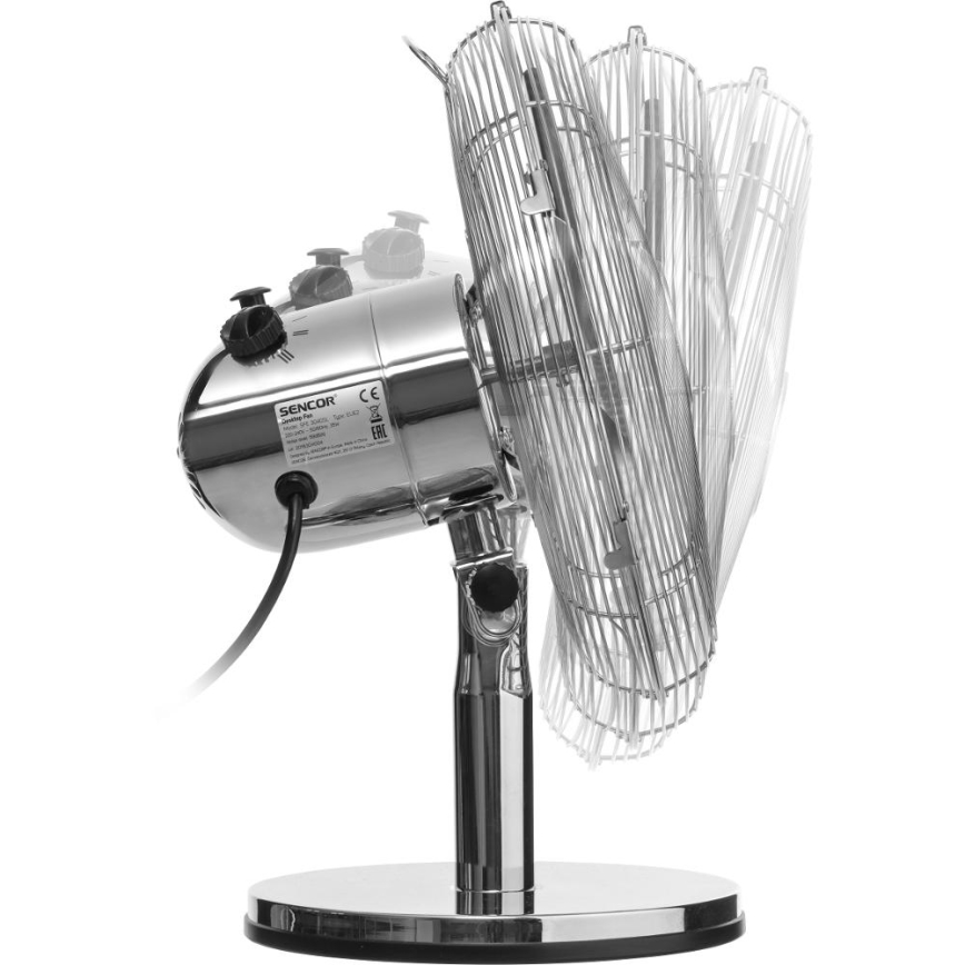 Sencor - Namizni ventilator 35W/230V sijajni krom