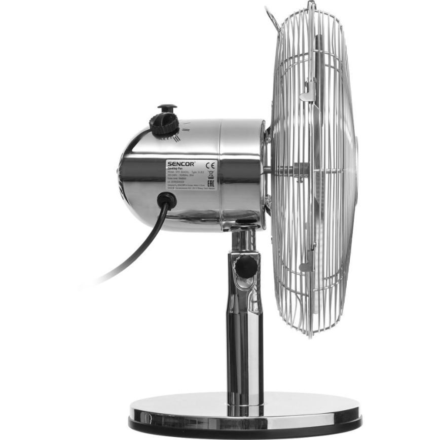 Sencor - Namizni ventilator 35W/230V sijajni krom