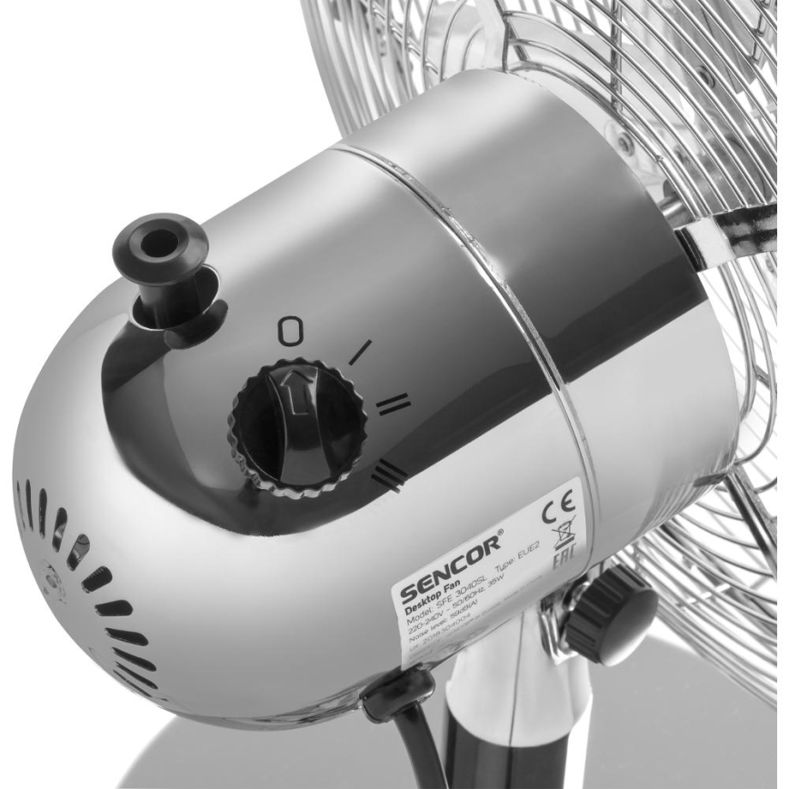 Sencor - Namizni ventilator 35W/230V sijajni krom