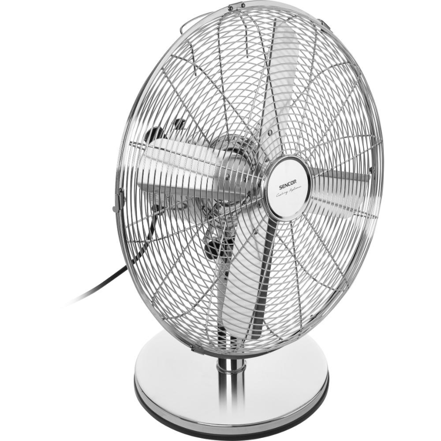 Sencor - Namizni ventilator 50W/230V sijajni krom