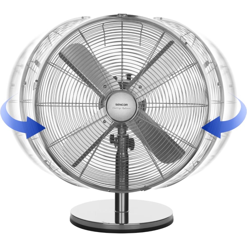 Sencor - Namizni ventilator 50W/230V sijajni krom