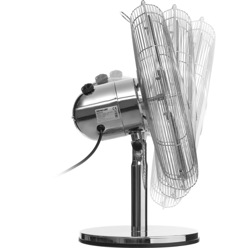 Sencor - Namizni ventilator 50W/230V sijajni krom
