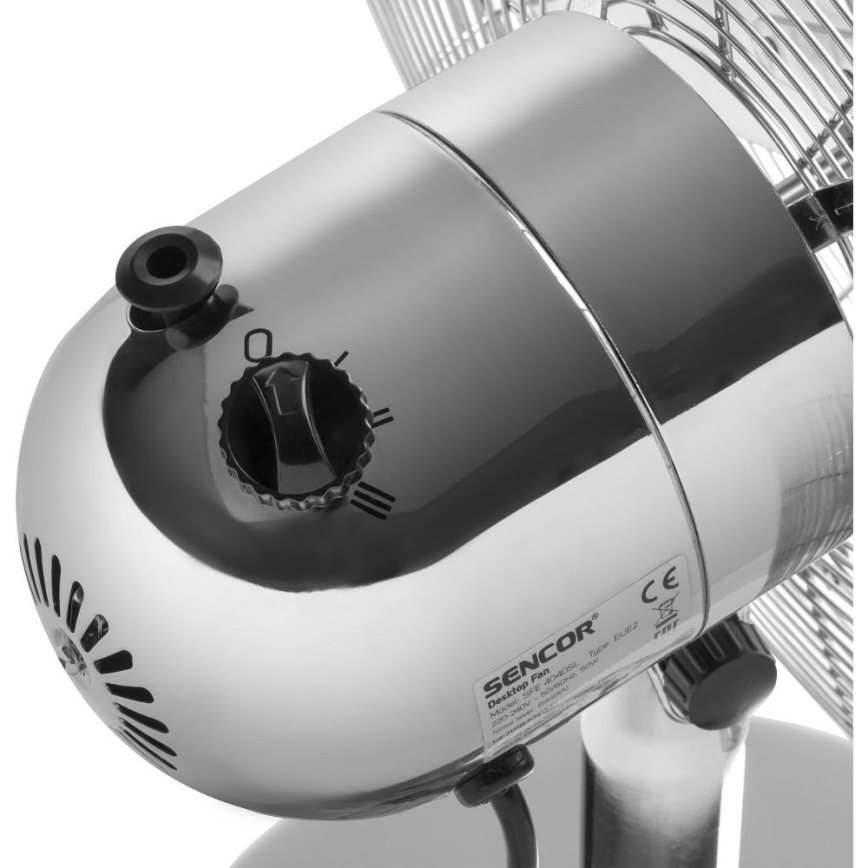 Sencor - Namizni ventilator 50W/230V sijajni krom