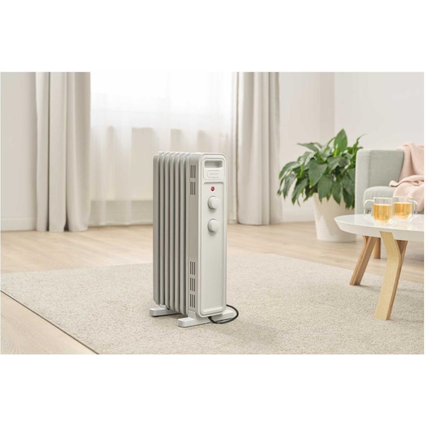 Sencor - Oljni grelec s 7 rebri, 600/900/1500 W, 230 V, bela