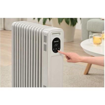 Sencor - oljni grelec z 13 rebri 1000/2500W/230V v beli barvi + z daljinskim upravljalnikom