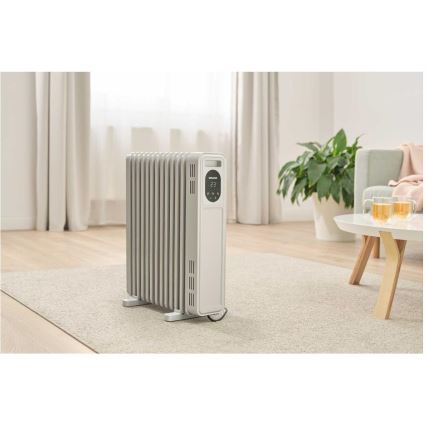 Sencor - oljni grelec z 13 rebri 1000/2500W/230V v beli barvi + z daljinskim upravljalnikom