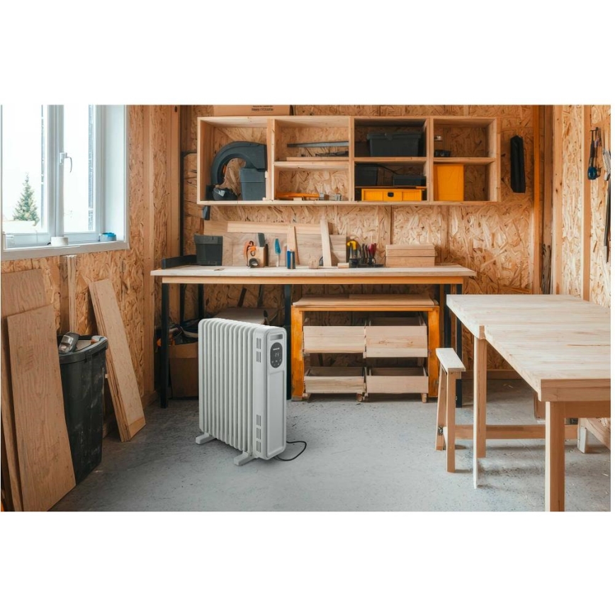 Sencor - oljni grelec z 13 rebri 1000/2500W/230V v beli barvi + z daljinskim upravljalnikom