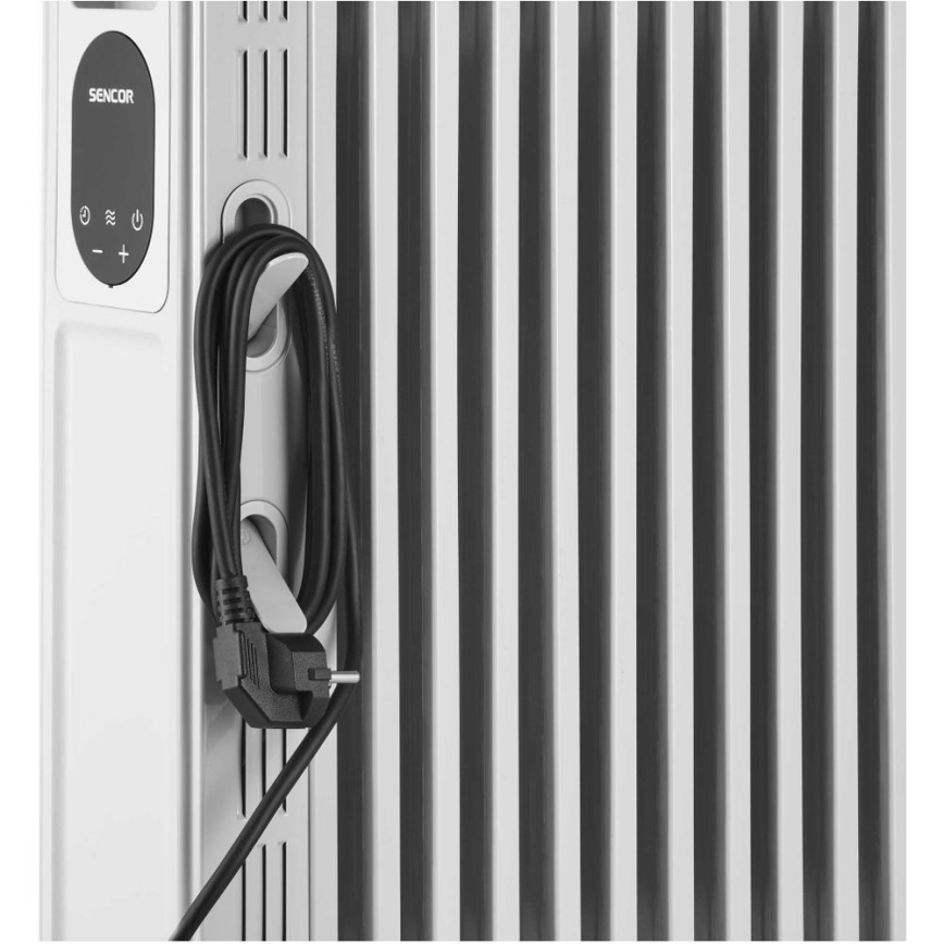 Sencor - oljni grelec z 13 rebri 1000/2500W/230V v beli barvi + z daljinskim upravljalnikom