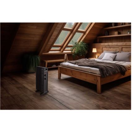 Sencor - Oljni radiator s 7 rebri 600/900/1500W/230V črna