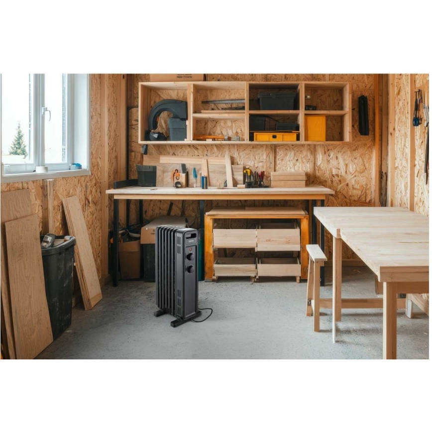 Sencor - Oljni radiator s 7 rebri 600/900/1500W/230V črna