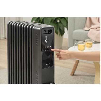 Sencor - Oljni radiator z 11 rebri 1000/1200/2400W/230V Wi-Fi črn