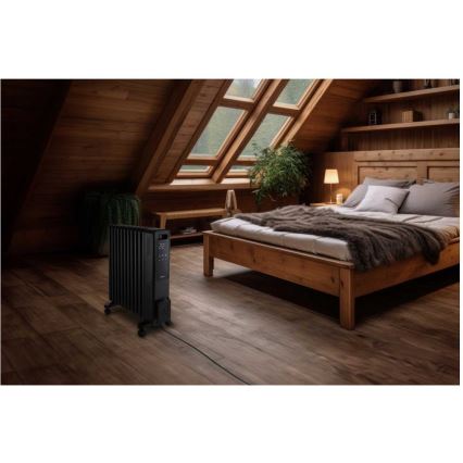 Sencor - Oljni radiator z 11 rebri 1000/1200/2400W/230V Wi-Fi črn