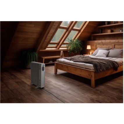 Sencor - Radiator napolnjen z oljem z 11 rebri 1000/2300W/230V bel + daljinski upravljalnik