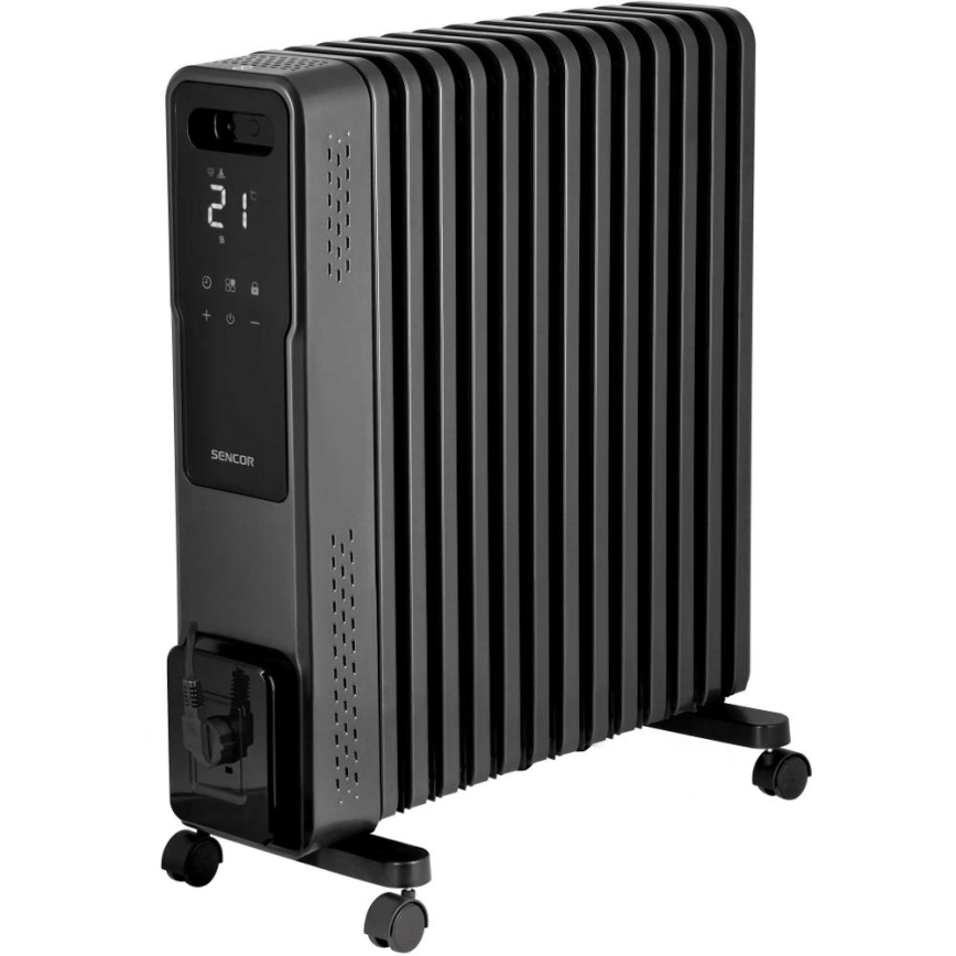 Sencor - Oljni radiator z 13 rebrami 1000/1500/2730W/230V Wi-Fi črna