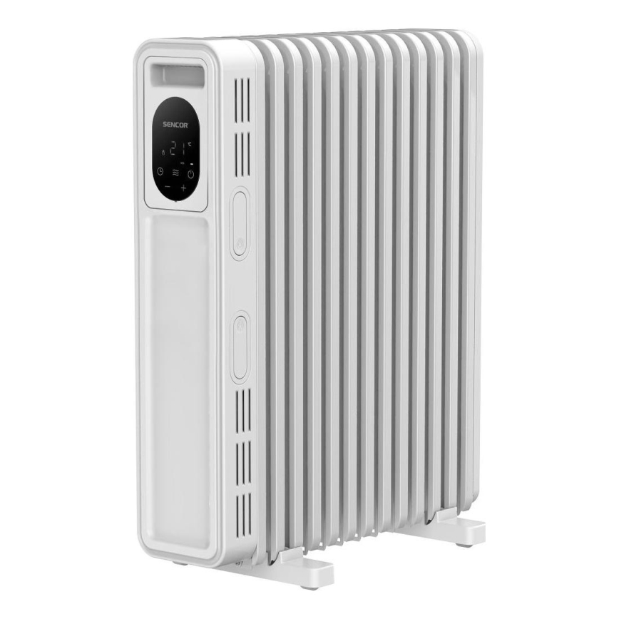 Sencor - Oljni radiator z 13 rebri, 1000/2500 W, 230 V, bel + daljinski upravljalnik