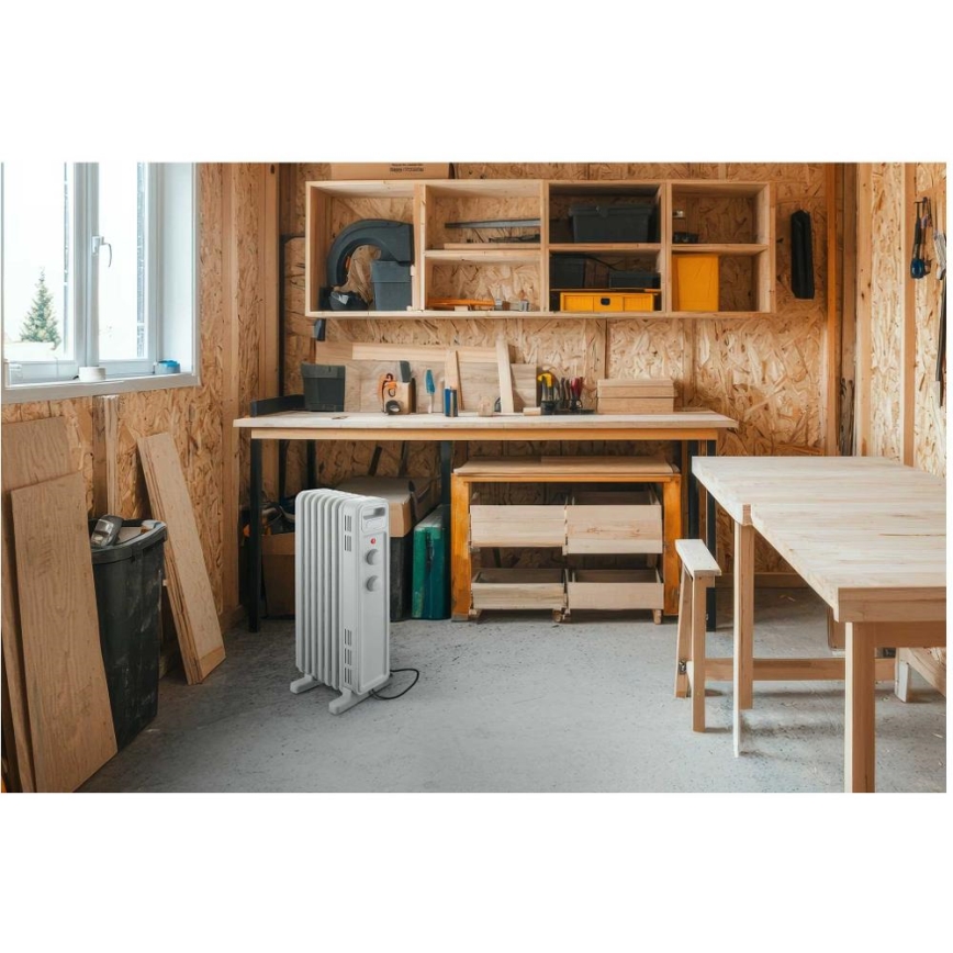 Sencor - Oljni radiator z 7 rebri 600/900/1500W/230V bela