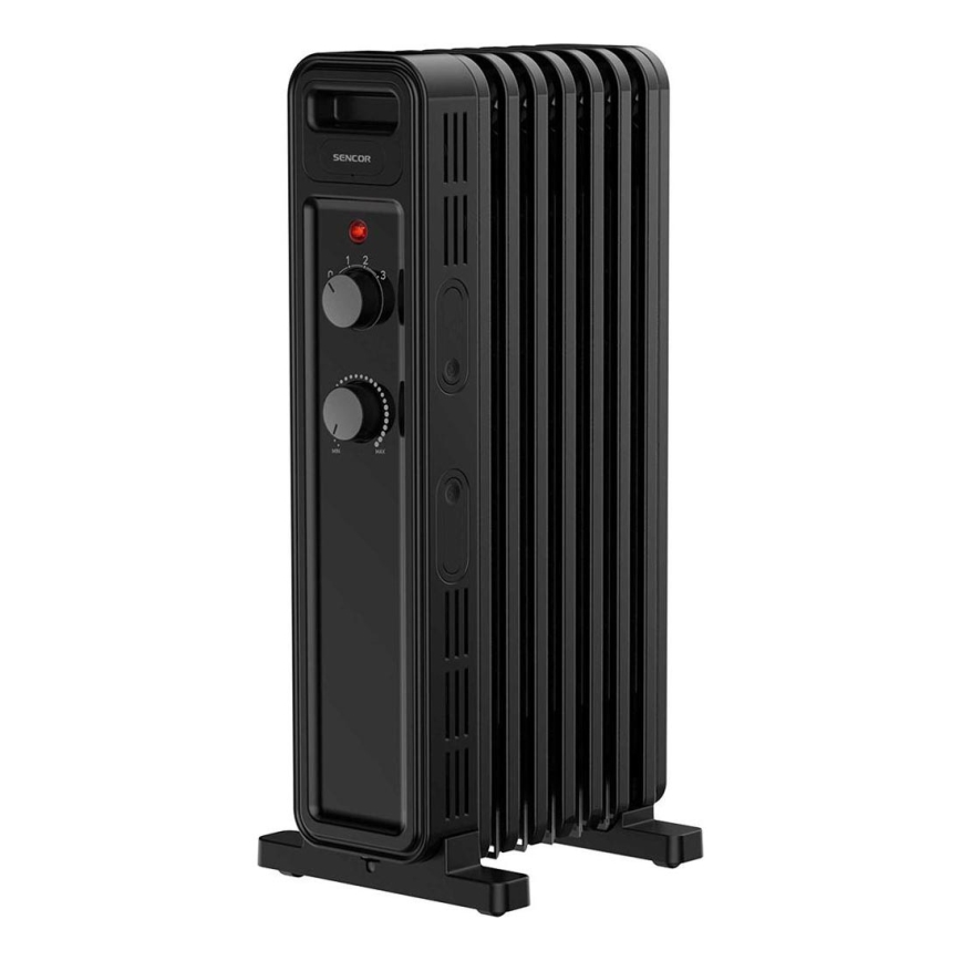 Sencor - Oljni radiator z 7 rebri 600/900/1500W/230V črna