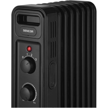 Sencor - Oljni radiator z 7 rebri 600/900/1500W/230V črna