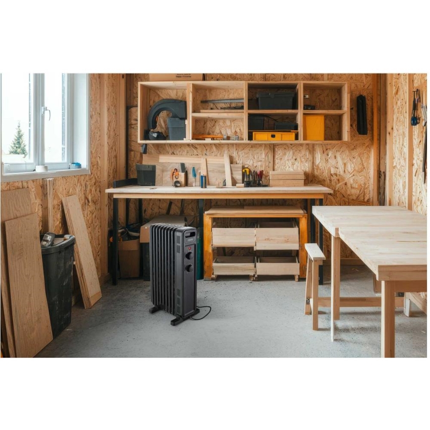 Sencor - Oljni radiator z 9 rebri 800/1200/2000W/230V črna