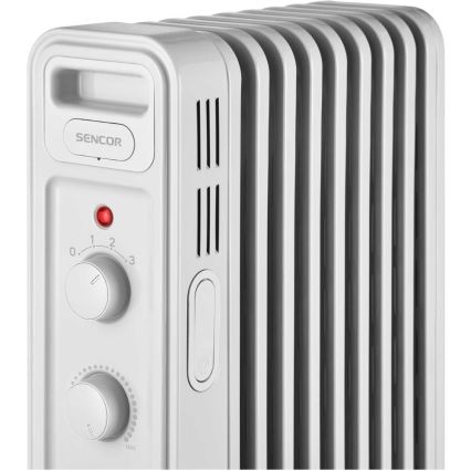 Sencor - Oljni radiator z 9 rebri, 800/1200/2000W/230V, v beli barvi