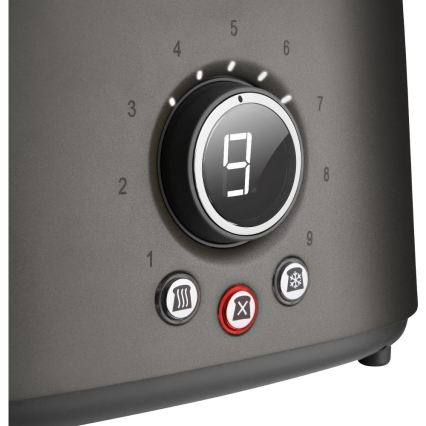 Sencor - Opekač s dvema režama in rešetko za pogrevanje 1000W/230V antracit