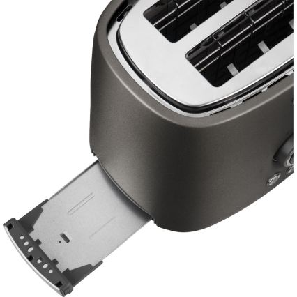 Sencor - Opekač s dvema režama in rešetko za pogrevanje 1000W/230V antracit