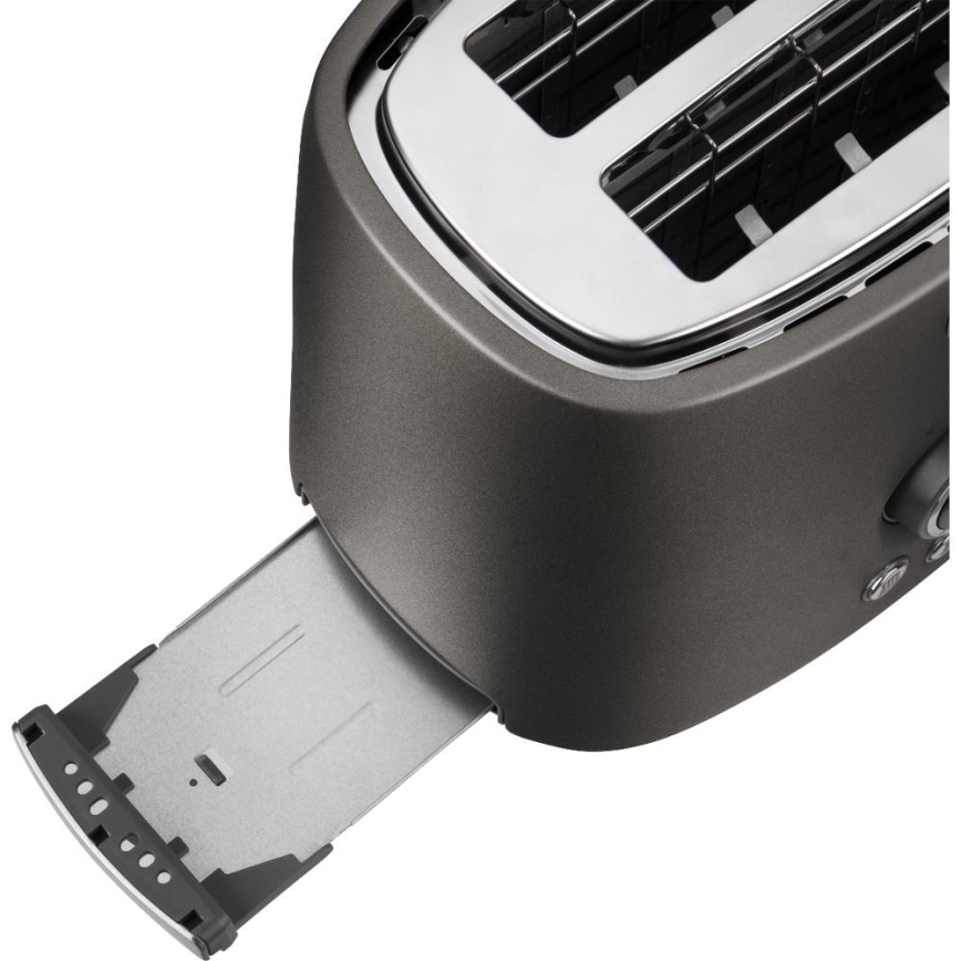 Sencor - Opekač s dvema režama in rešetko za pogrevanje 1000W/230V antracit