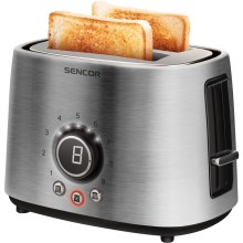 Sencor - Opekač za kruh z dvema luknjama 1000W/230V srebrna