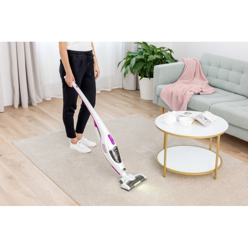 Sencor - Palični sesalnik z električno vrtljivo krtačo 2v1 110W/14,8V 2200 mAh bel