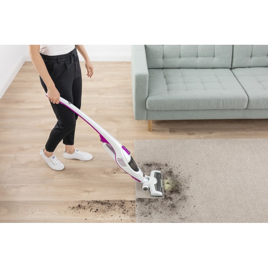 Sencor - Palični sesalnik z električno vrtljivo krtačo 2v1 110W/14,8V 2200 mAh bel