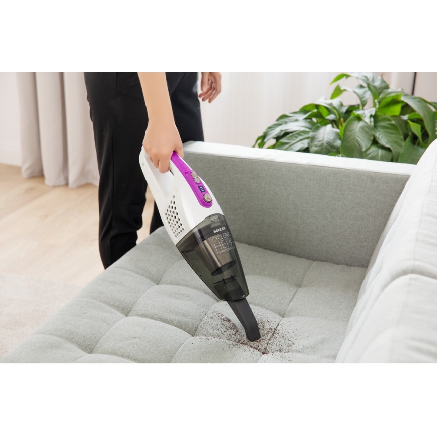Sencor - Palični sesalnik z električno vrtljivo krtačo 2v1 110W/14,8V 2200 mAh bel