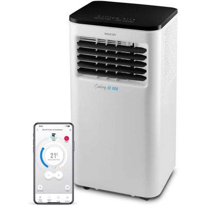 Sencor - Pametna mobilna klimatska naprava 3v1, vključno s celotno dodatno opremo 1050W/230V 10000 BTU Wi-Fi + Daljinski upravljalnik