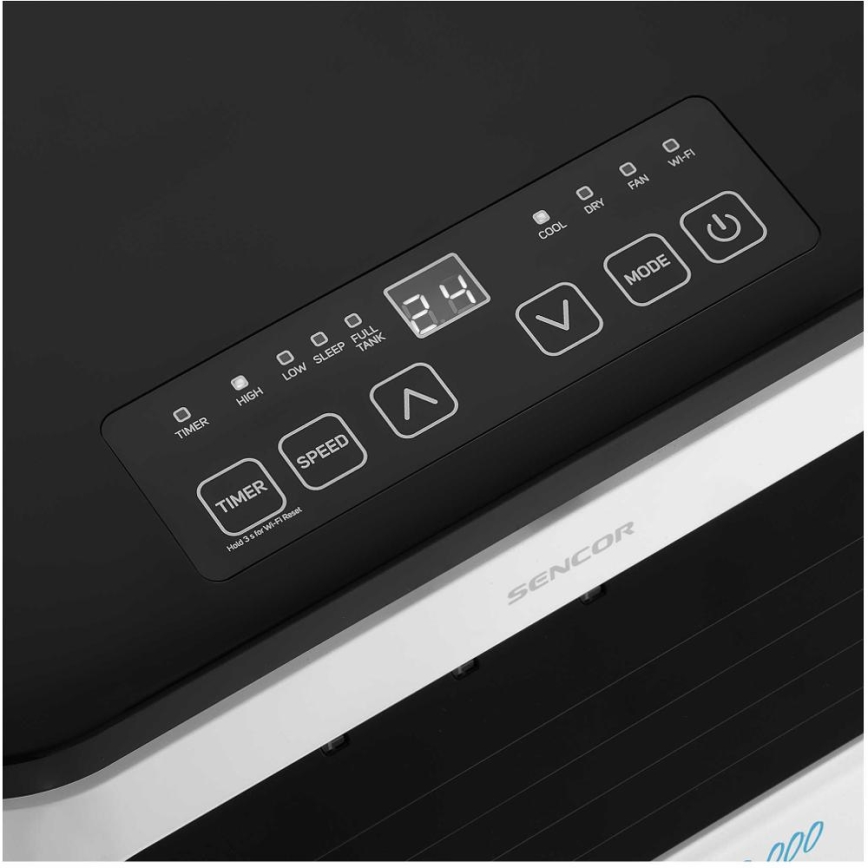 Sencor - Pametna mobilna klimatska naprava 3v1, vključno s celotno dodatno opremo 1050W/230V 10000 BTU Wi-Fi + Daljinski upravljalnik