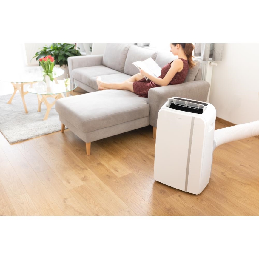 Sencor - Pametna mobilna klimatska naprava 3v1, vključno s celotno dodatno opremo 1450W/230V 12000 BTU Wi-Fi bela + Daljinski upravljalnik