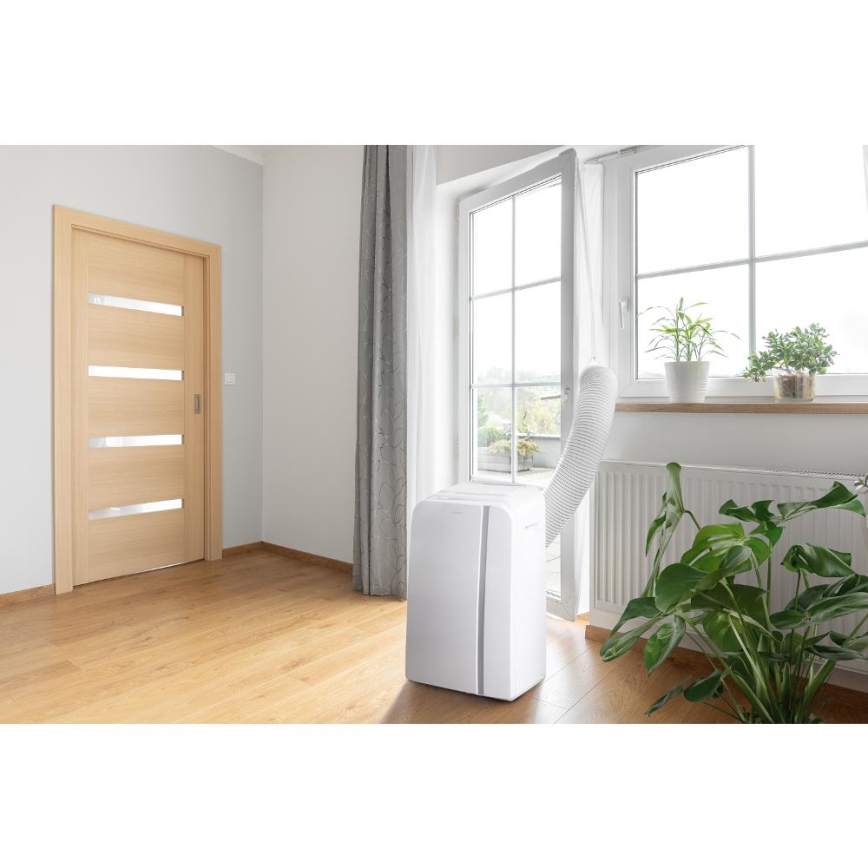 Sencor - Pametna mobilna klimatska naprava 3v1, vključno s celotno dodatno opremo 1450W/230V 12000 BTU Wi-Fi bela + Daljinski upravljalnik