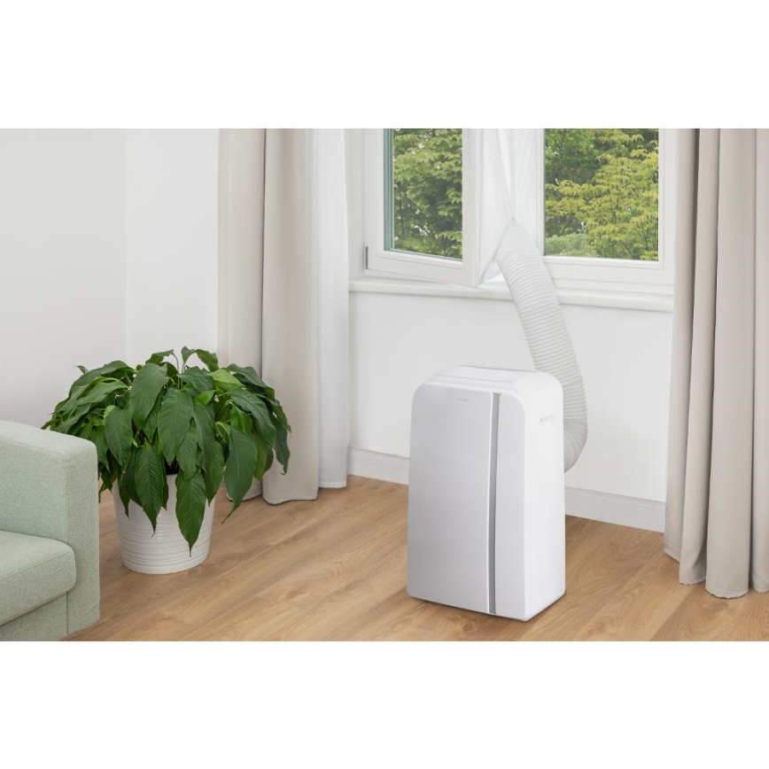 Sencor - Pametna mobilna klimatska naprava 3v1, vključno s celotno dodatno opremo 1450W/230V 12000 BTU Wi-Fi bela + Daljinski upravljalnik