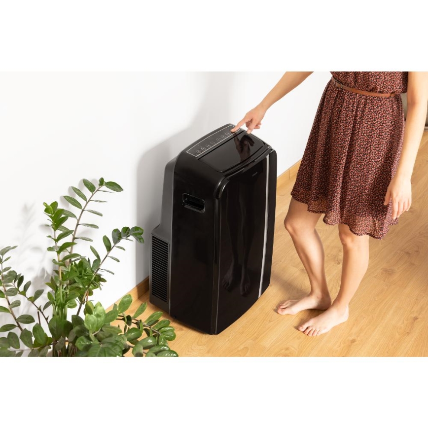 Sencor - Pametna mobilna klimatska naprava 3v1, vključno s celotno dodatno opremo 1450W/230V 12000 BTU Wi-Fi črna + Daljinski upravljalnik