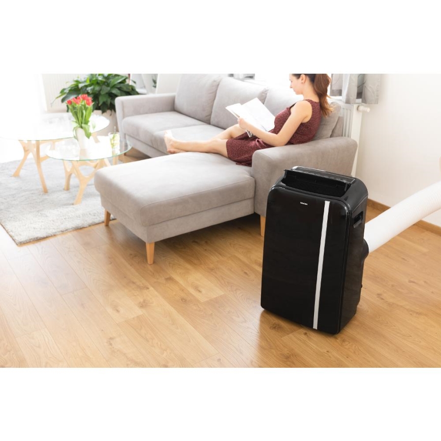 Sencor - Pametna mobilna klimatska naprava 3v1, vključno s celotno dodatno opremo 1450W/230V 12000 BTU Wi-Fi črna + Daljinski upravljalnik