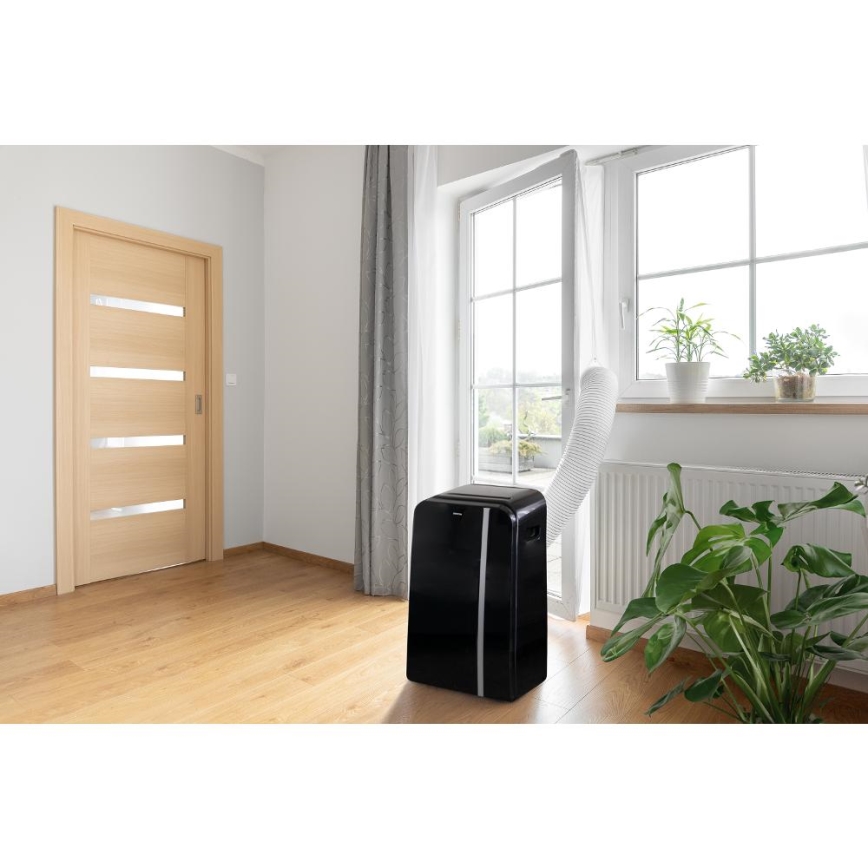 Sencor - Pametna mobilna klimatska naprava 3v1, vključno s celotno dodatno opremo 1450W/230V 12000 BTU Wi-Fi črna + Daljinski upravljalnik